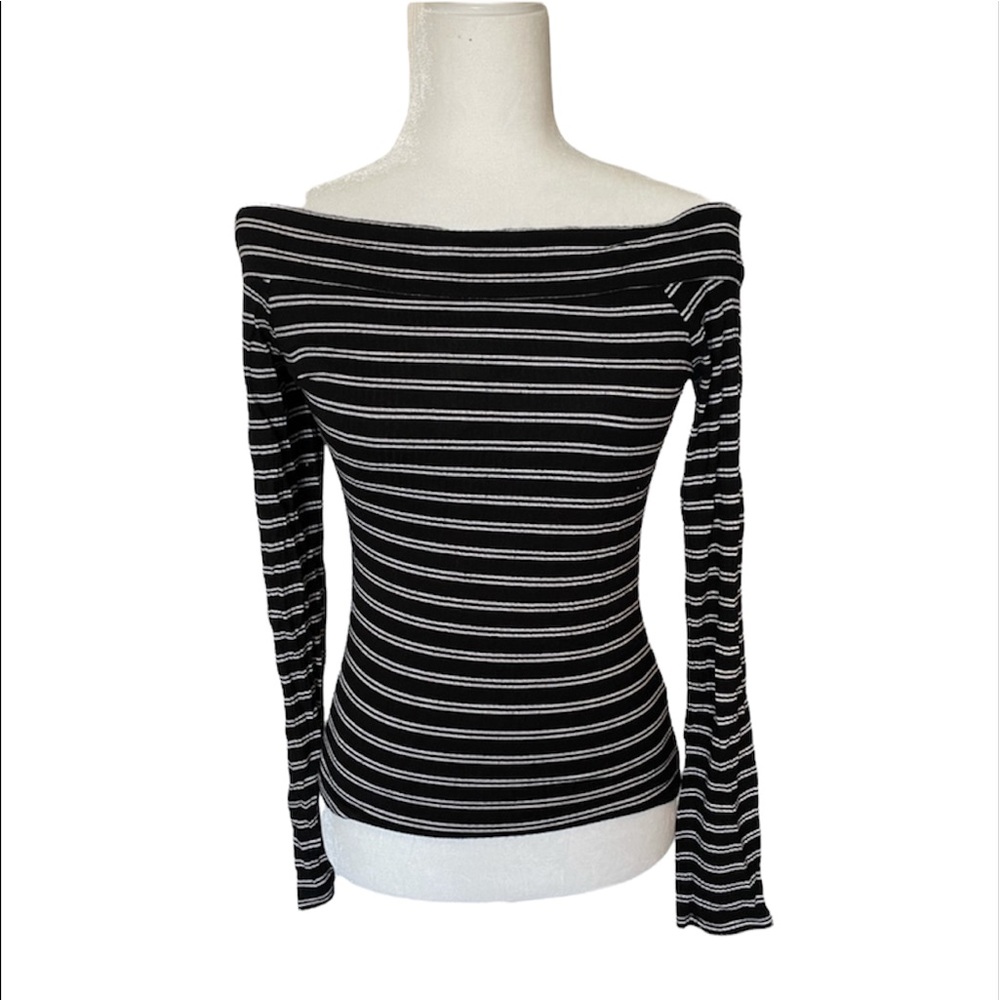 Aeropostale Off Shoulder Knit Long Sleeve Top